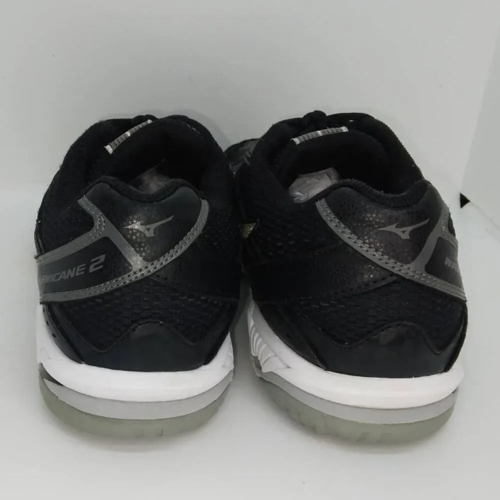 Mizuno Wave Hurricane Women's Pre-owned Black/Silver Volleyball Sneakers- sz. 10